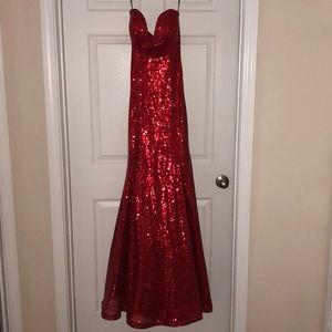 Beautiful red sequin Prom dress/formal gown.